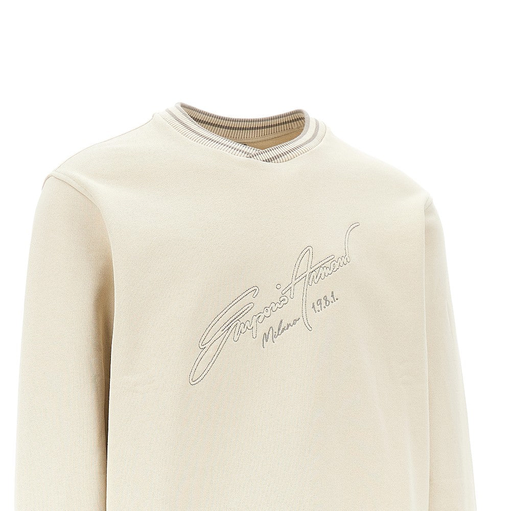 EMPORIO ARMANI Logo embroidery crewneck sweatshirt
