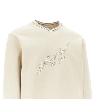 EMPORIO ARMANI Logo embroidery crewneck sweatshirt