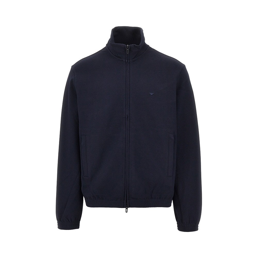 EMPORIO ARMANI Piquet jersey full-zip sweatshirt