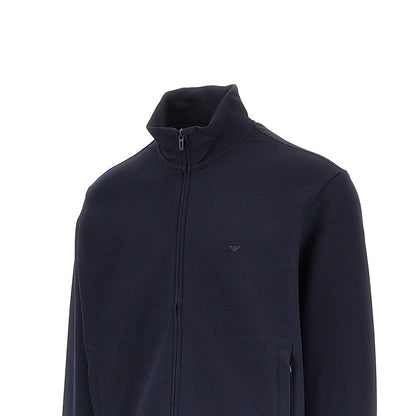 EMPORIO ARMANI Piquet jersey full-zip sweatshirt