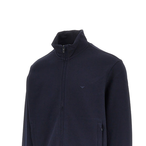 EMPORIO ARMANI Piquet jersey full-zip sweatshirt