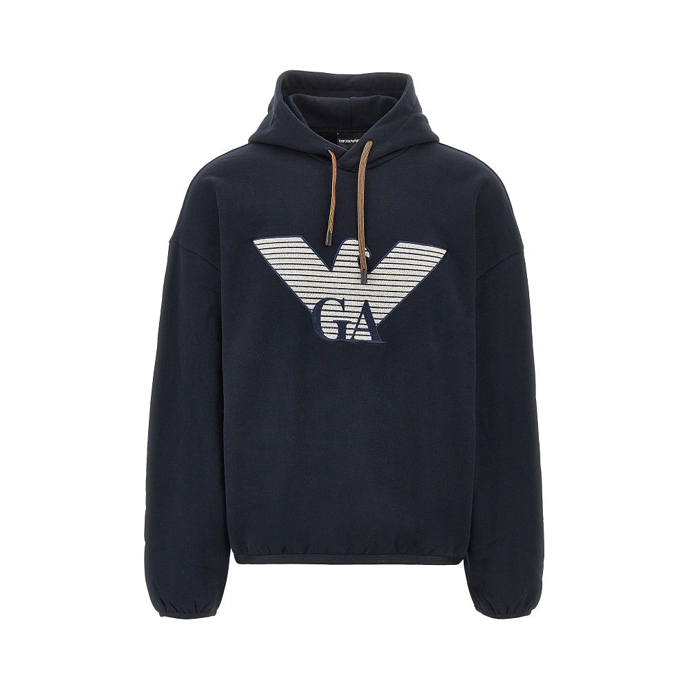 EMPORIO ARMANI Cotton and silk hoodie