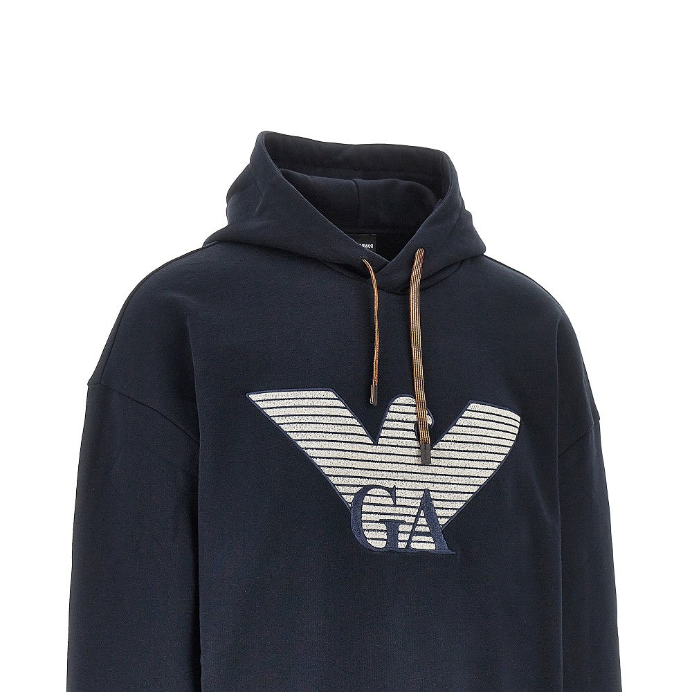 EMPORIO ARMANI Cotton and silk hoodie
