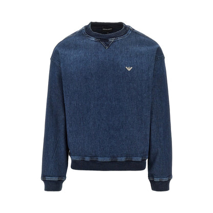 EMPORIO ARMANI Denim crewneck sweatshirt