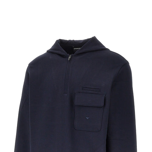 EMPORIO ARMANI Travel Essential piquet jersey hoodie
