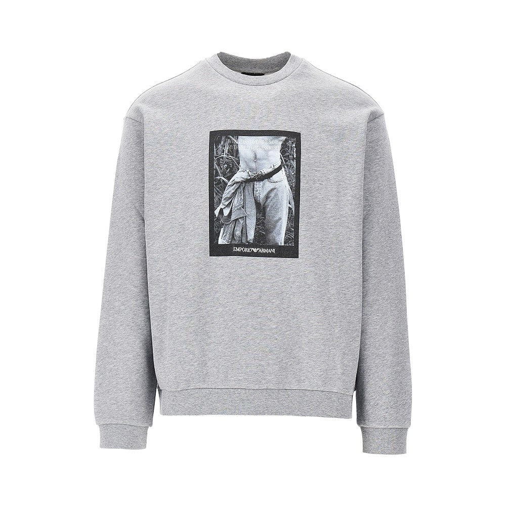 EMPORIO ARMANI Logo print crewneck sweatshirt