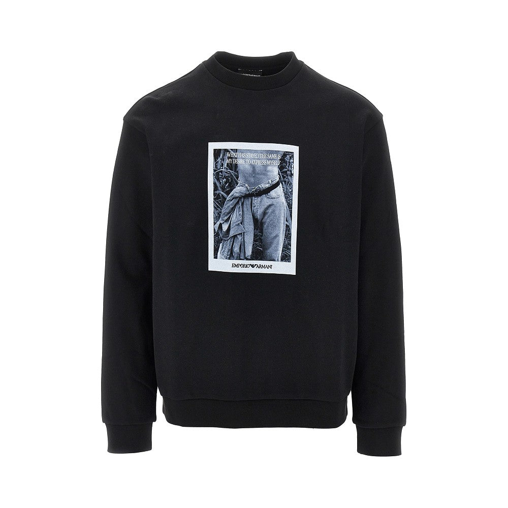 EMPORIO ARMANI Logo print crewneck sweatshirt