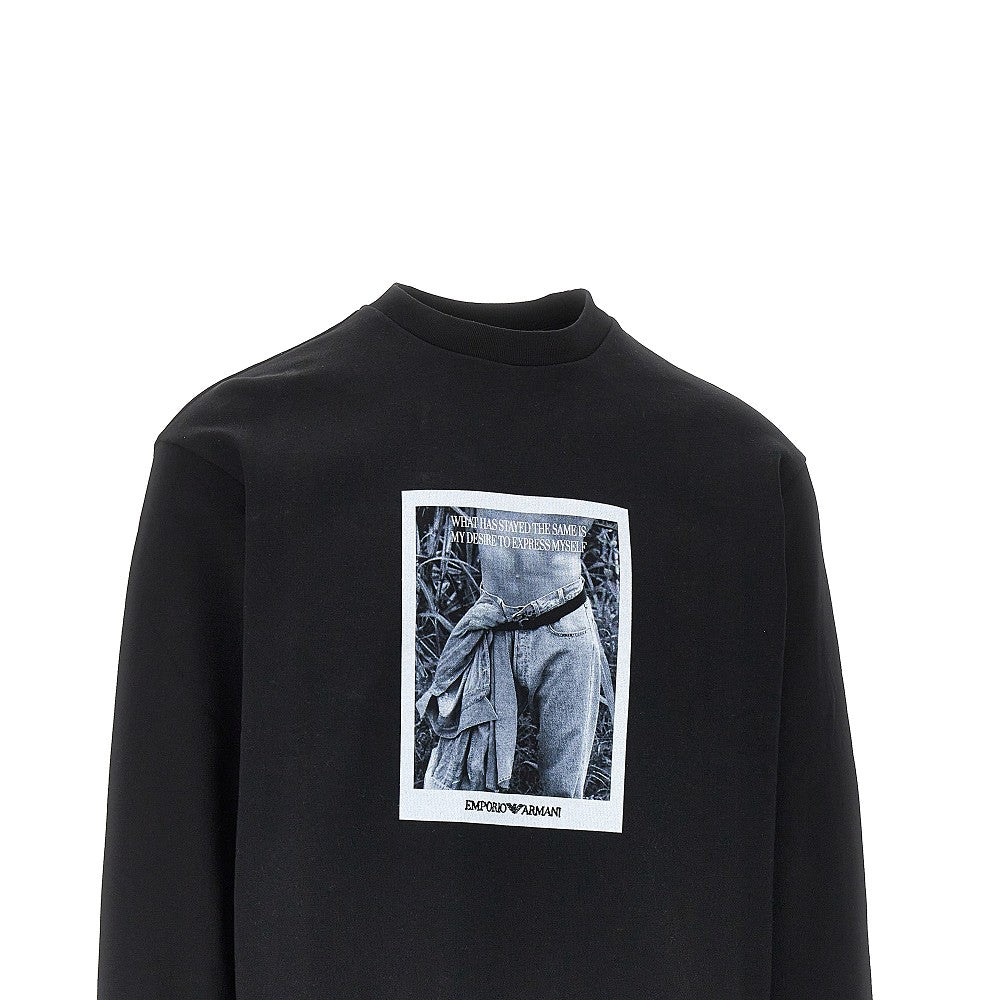 EMPORIO ARMANI Logo print crewneck sweatshirt