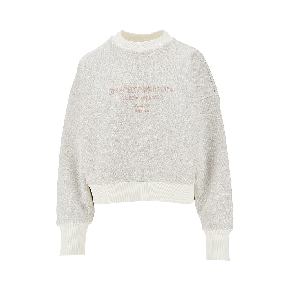 EMPORIO ARMANI Lurex jersey sweatshirt with logo