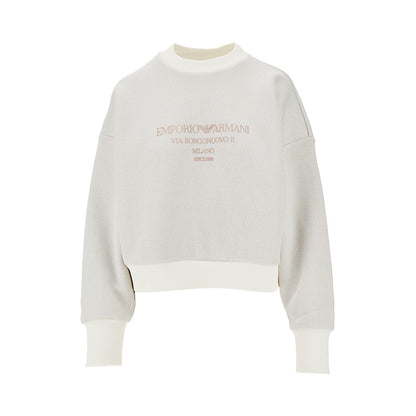 EMPORIO ARMANI Lurex jersey sweatshirt with logo