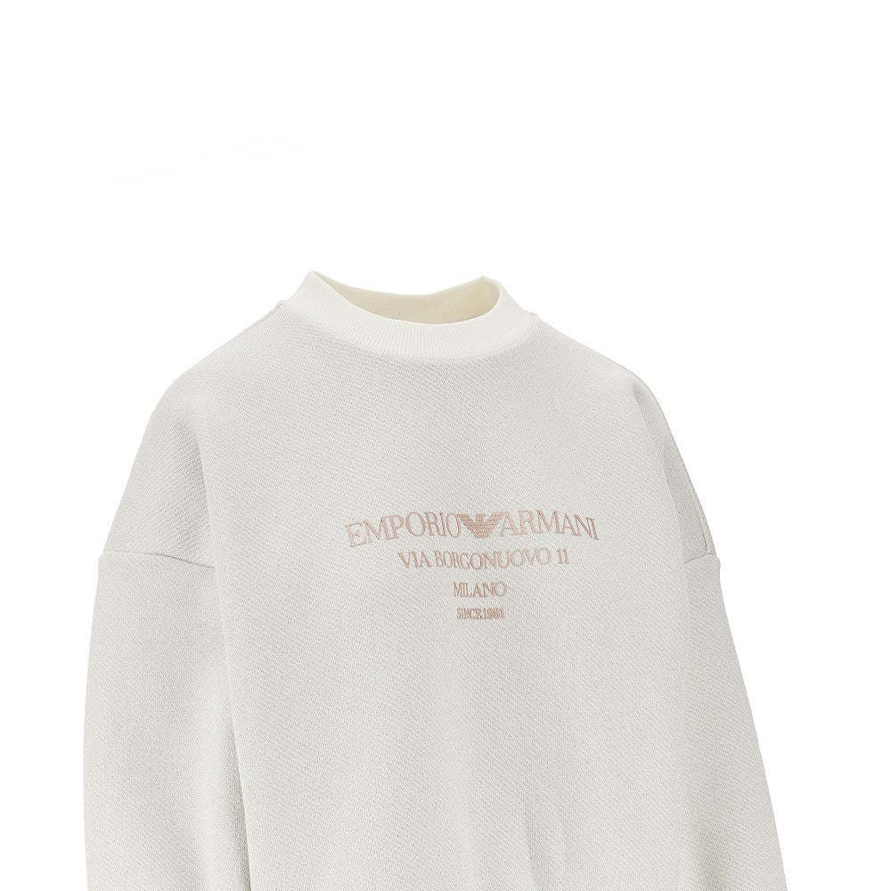 EMPORIO ARMANI Lurex jersey sweatshirt with logo