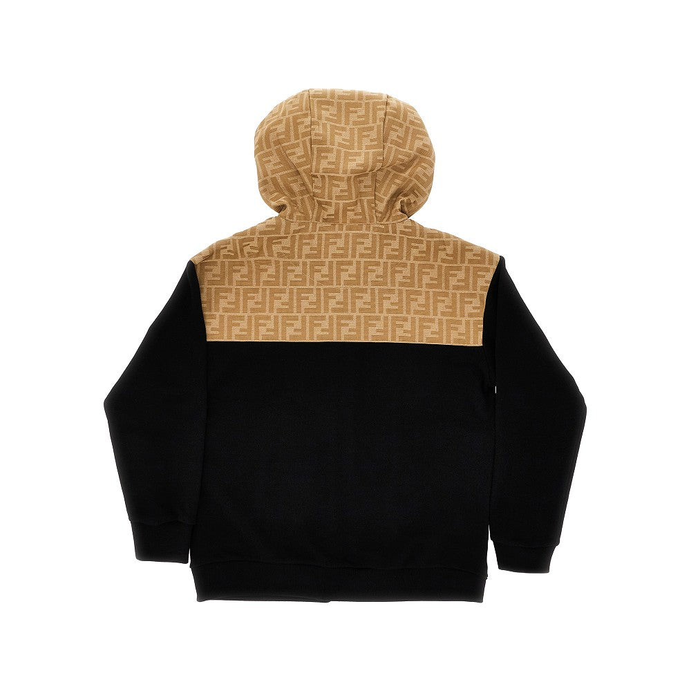 FENDI French terry and FF canvas full-zip hoodie