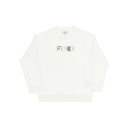 FENDI Multicoloured logo embroidery sweatshirt