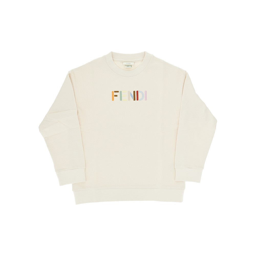 FENDI Multicoloured logo embroidery sweatshirt