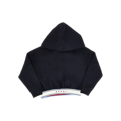 MARNI Cropped hoodie with branded elastic band