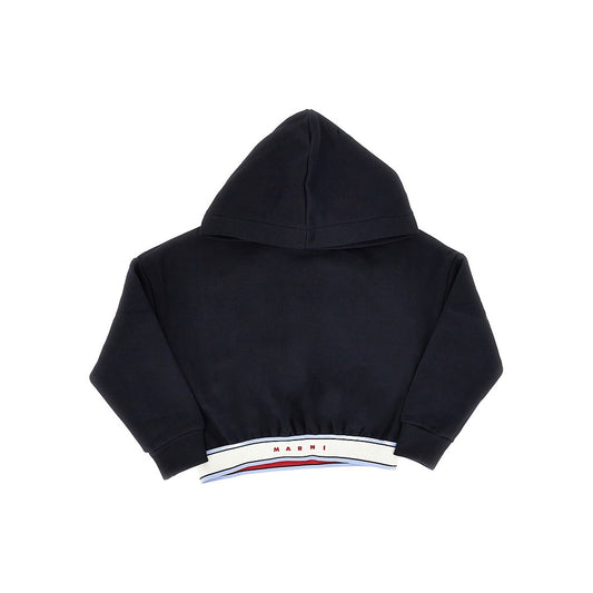 MARNI Cropped hoodie with branded elastic band