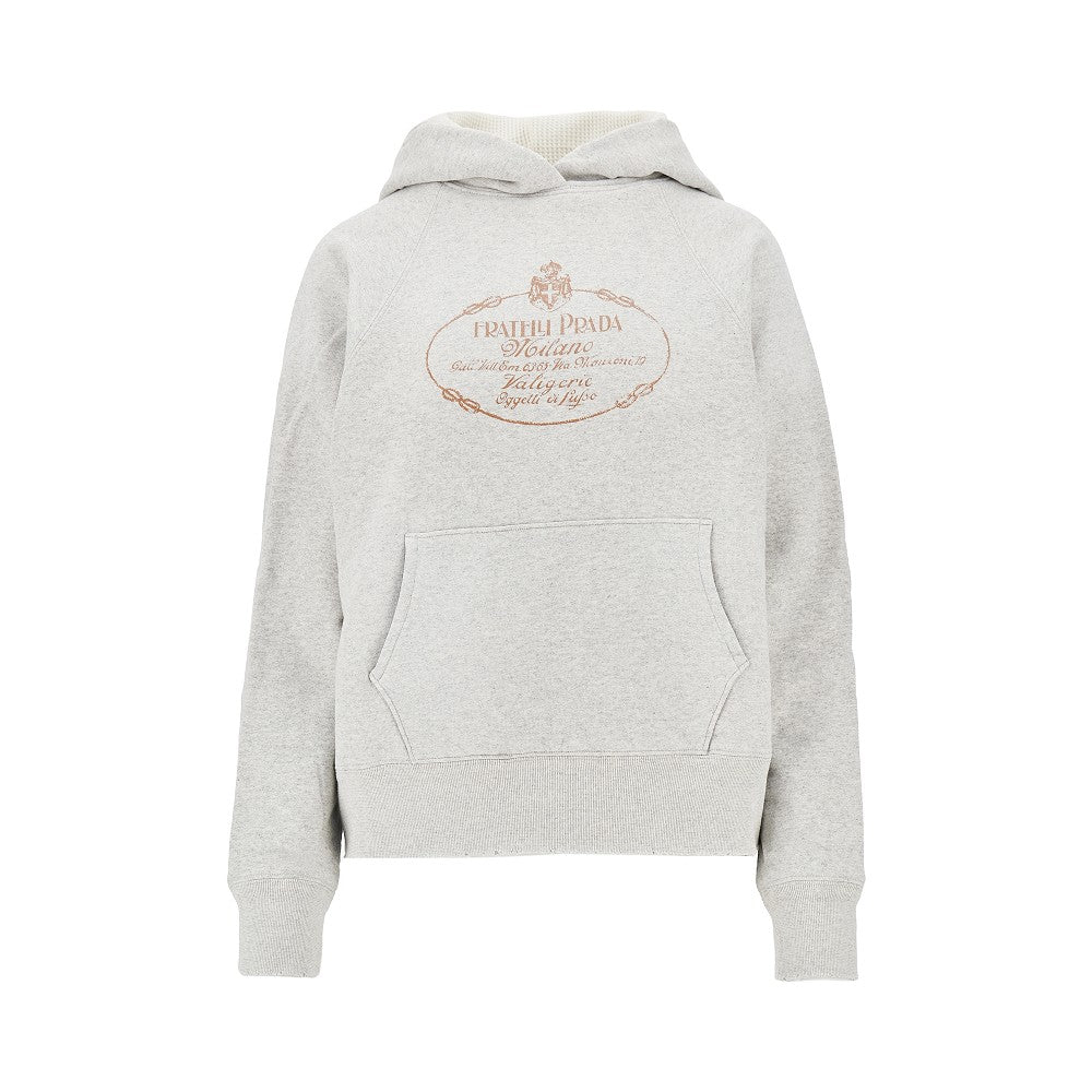 Prada Distressed cotton hoodie with