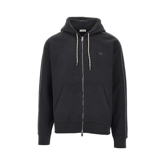 Burberry Full-zip hoodie with Check piping