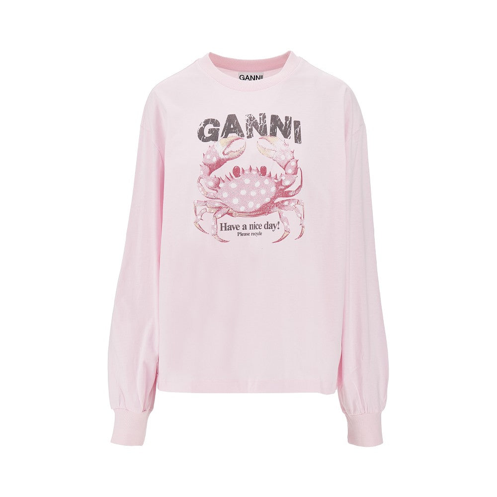 Ganni Jersey t-shirt with 'Crab' print
