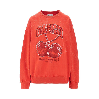 Ganni Cotton sweatshirt with 'Cherry' print