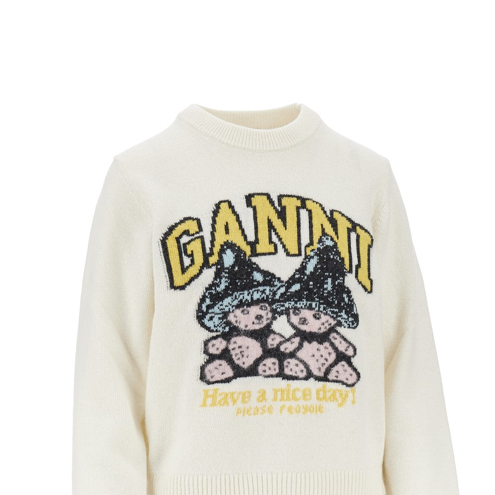 Ganni 'Mushroom Teddy' wool-blend sweater