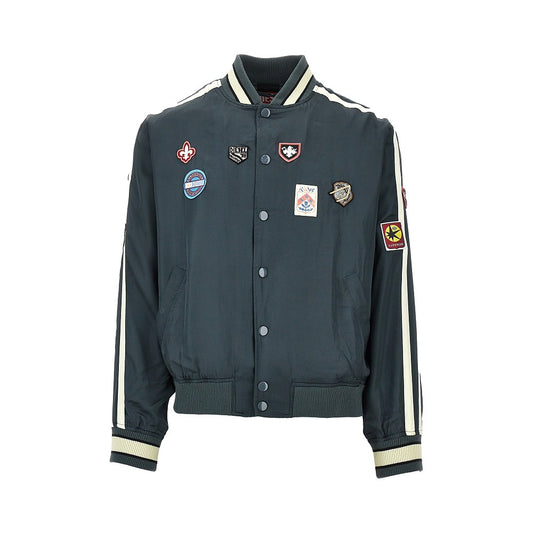DIESEL Satin track jacket with patches