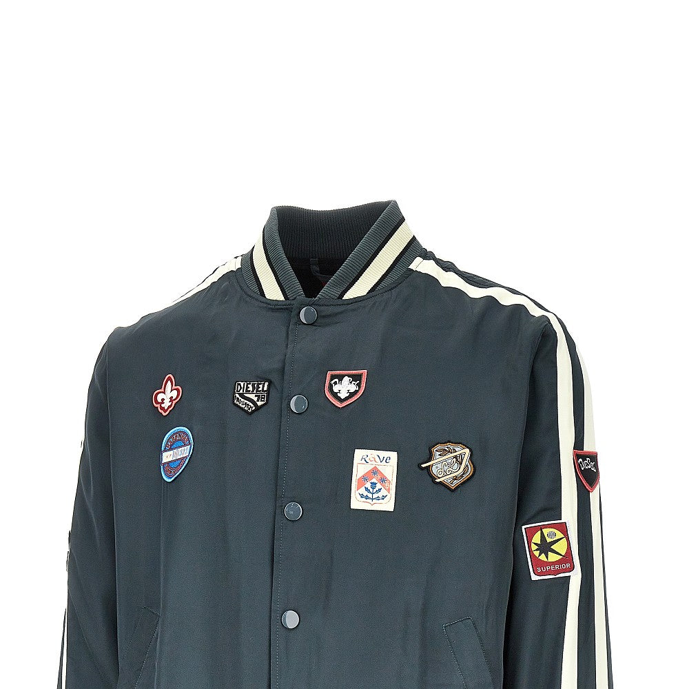 DIESEL Satin track jacket with patches