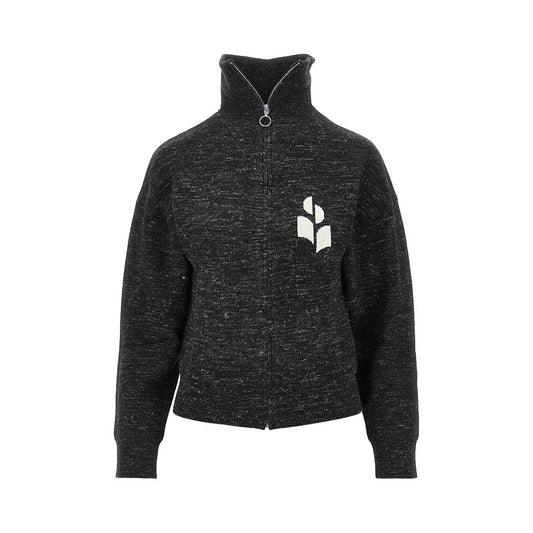 Marant Étoile Mouliné knitted full-zip sweatshirt
