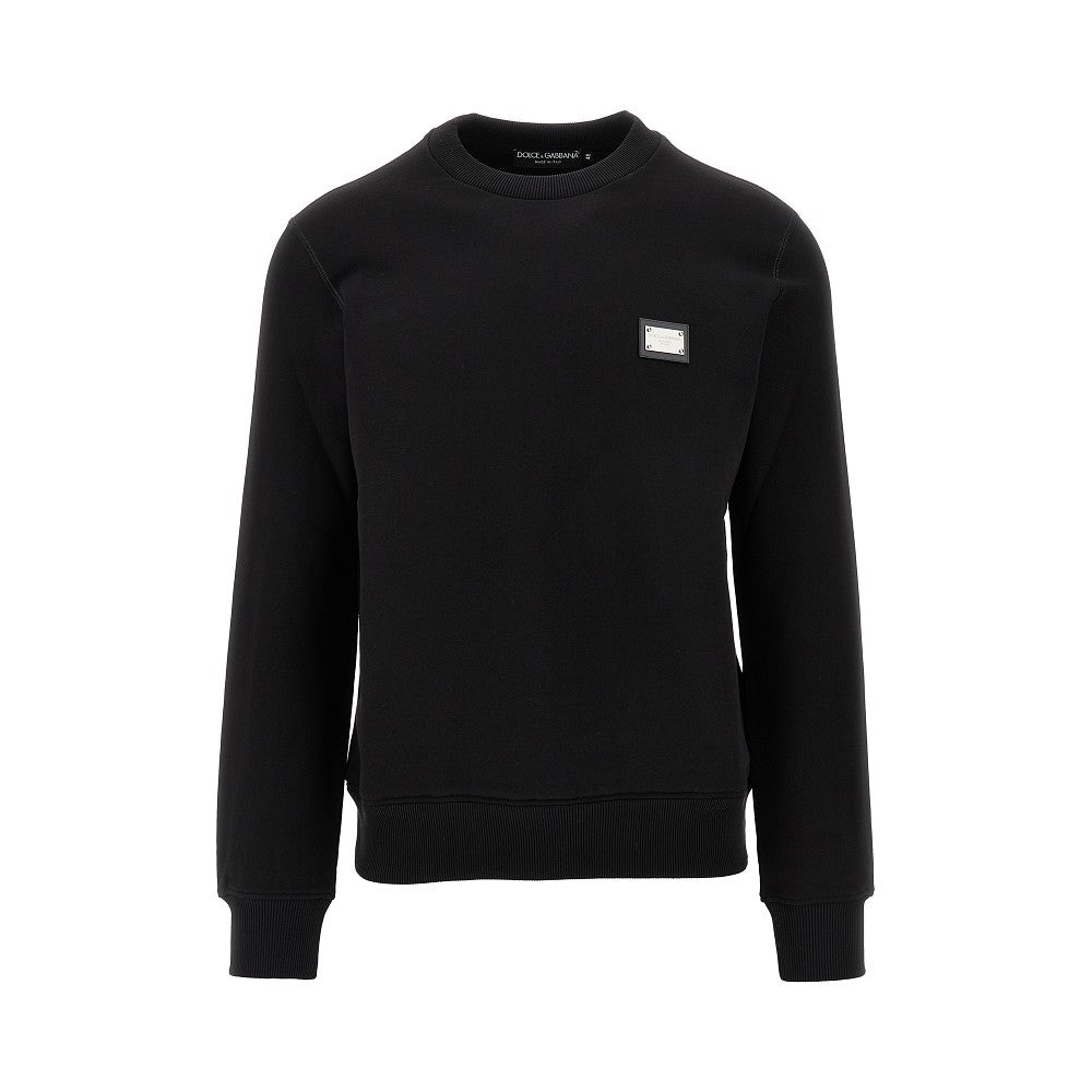 DOLCE&GABBANA Logo plate crewneck sweatshirt
