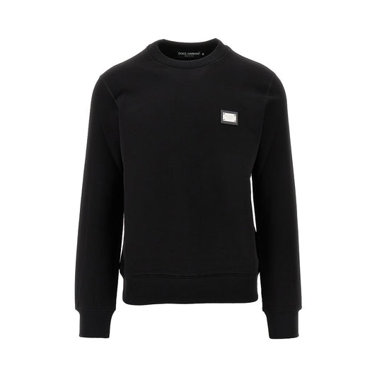 DOLCE&GABBANA Logo plate crewneck sweatshirt
