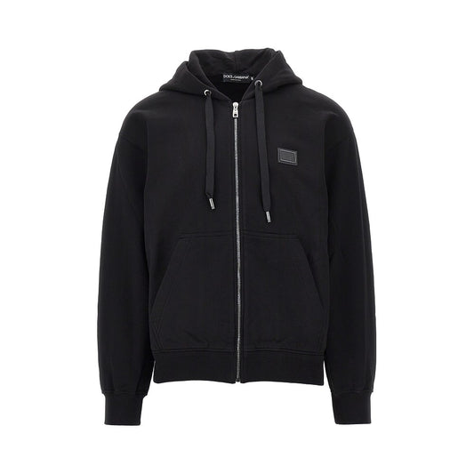 DOLCE&GABBANA Cotton sweatshirt with log plate