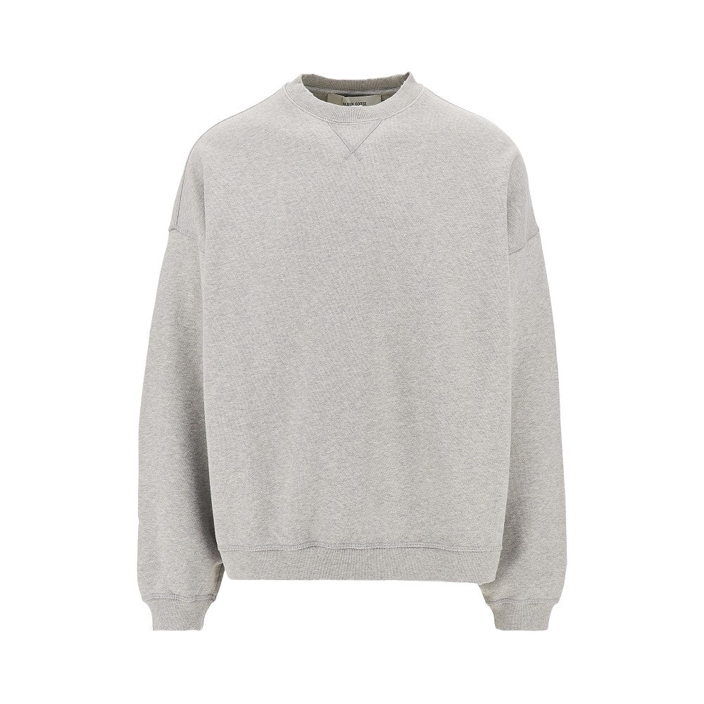 GOLDEN GOOSE Cotton sweatshirt with bouclé fabric logo