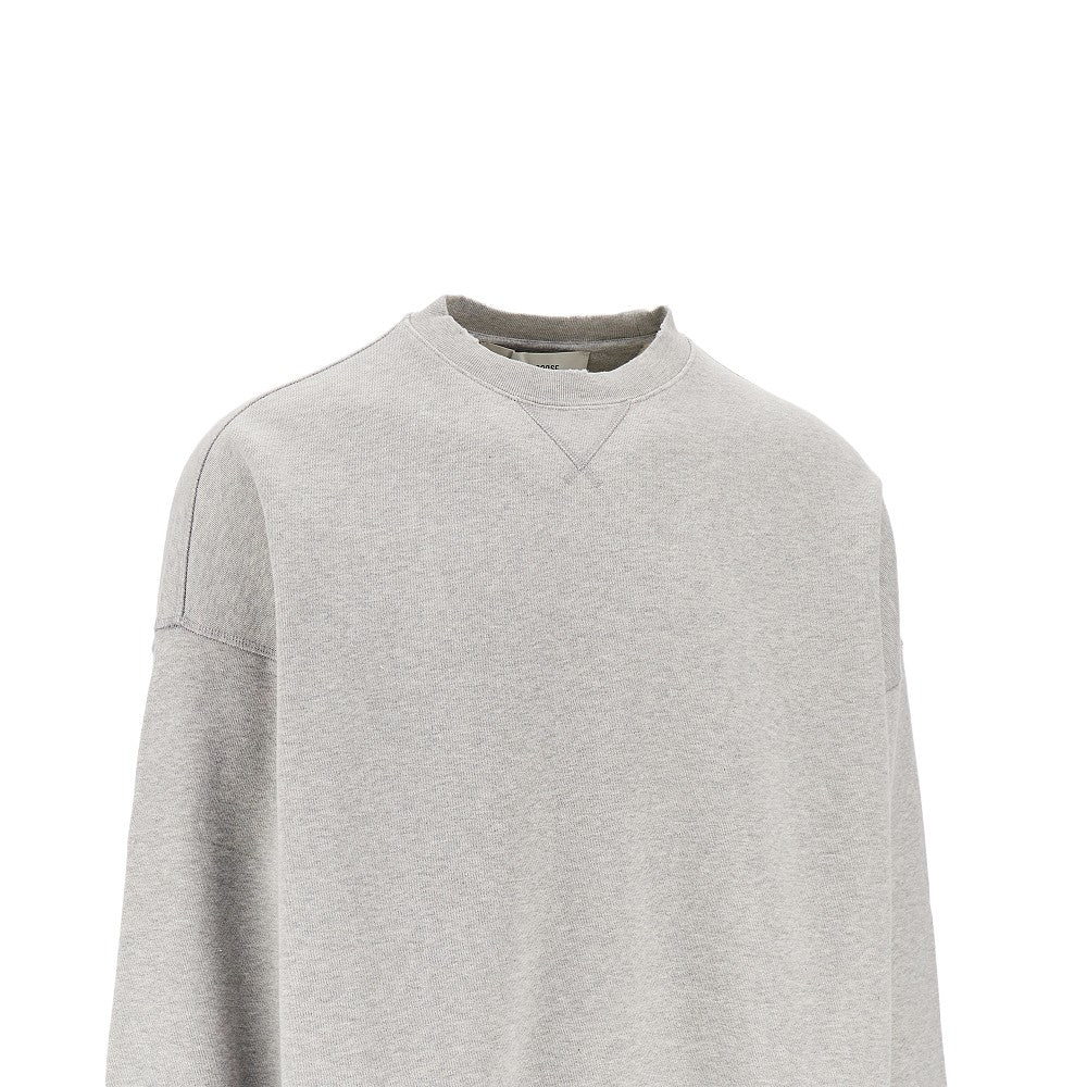 GOLDEN GOOSE Cotton sweatshirt with bouclé fabric logo