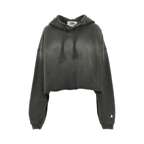 GOLDEN GOOSE Back logo print oversized cropped hoodie