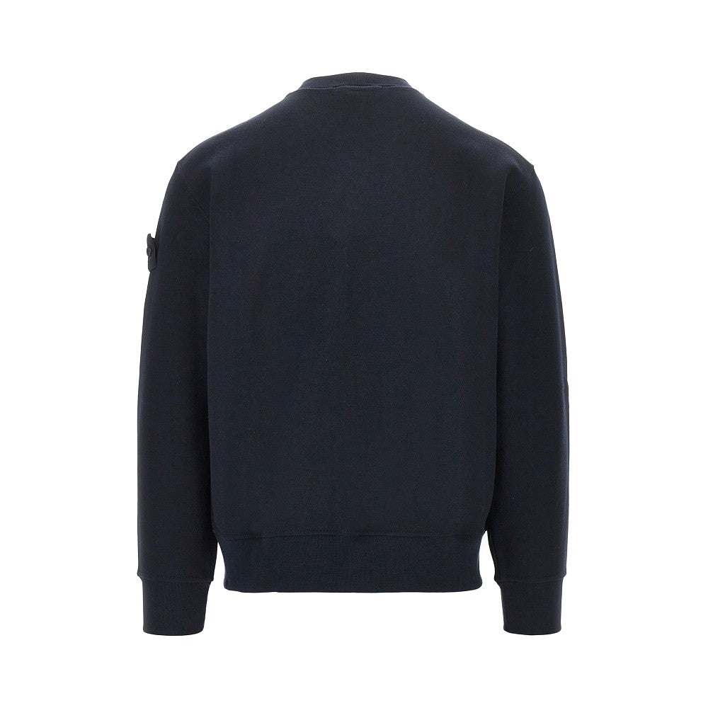 STONE ISLAND Cotton and wool sweatshirt with Logo Badge