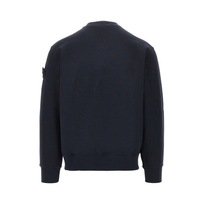 STONE ISLAND Cotton and wool sweatshirt with Logo Badge