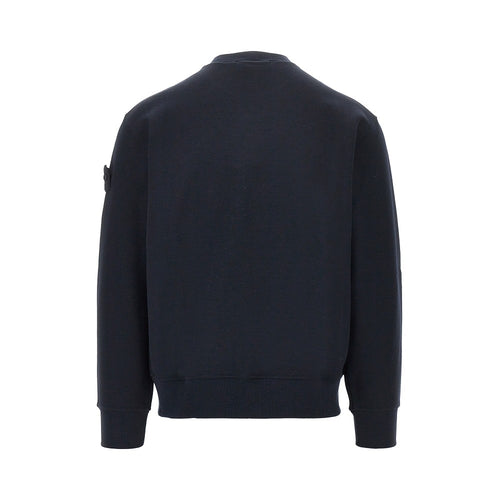 STONE ISLAND Cotton and wool sweatshirt with Logo Badge