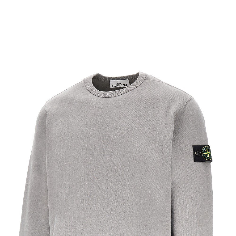STONE ISLAND Crewneck cotton sweatshirt with Logo Badge