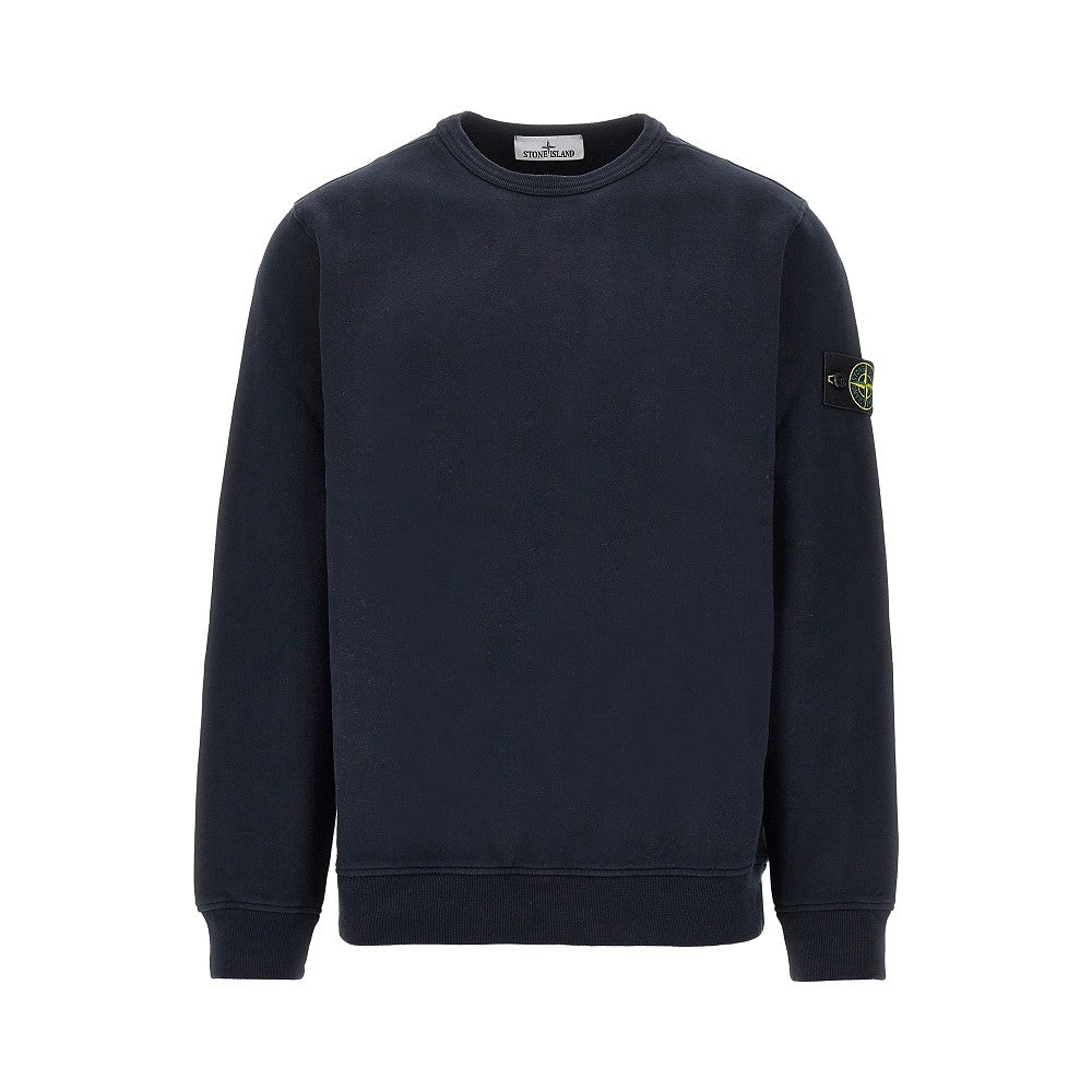 STONE ISLAND Crewneck cotton sweatshirt with Logo Badge