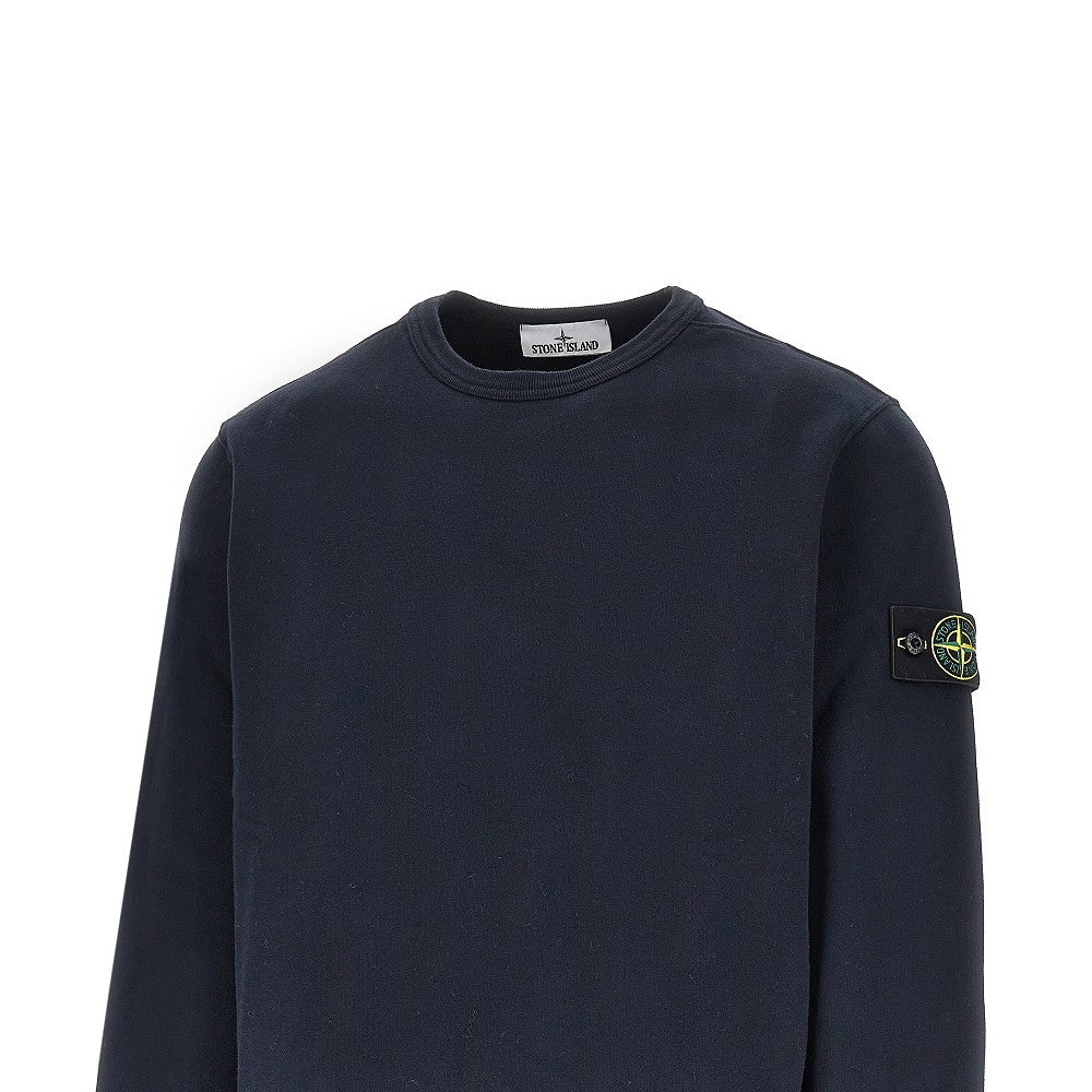 STONE ISLAND Crewneck cotton sweatshirt with Logo Badge