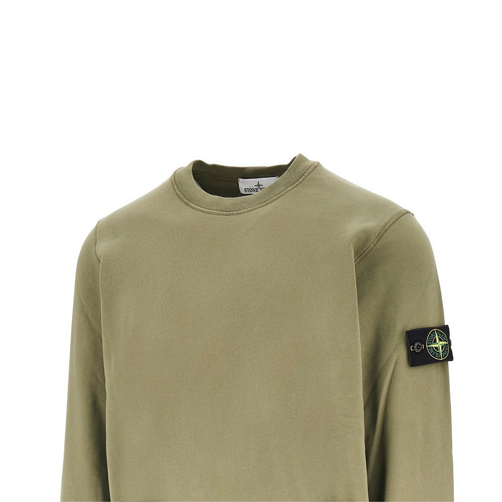 Stone Island Logo badge organic cotton sweatshirt