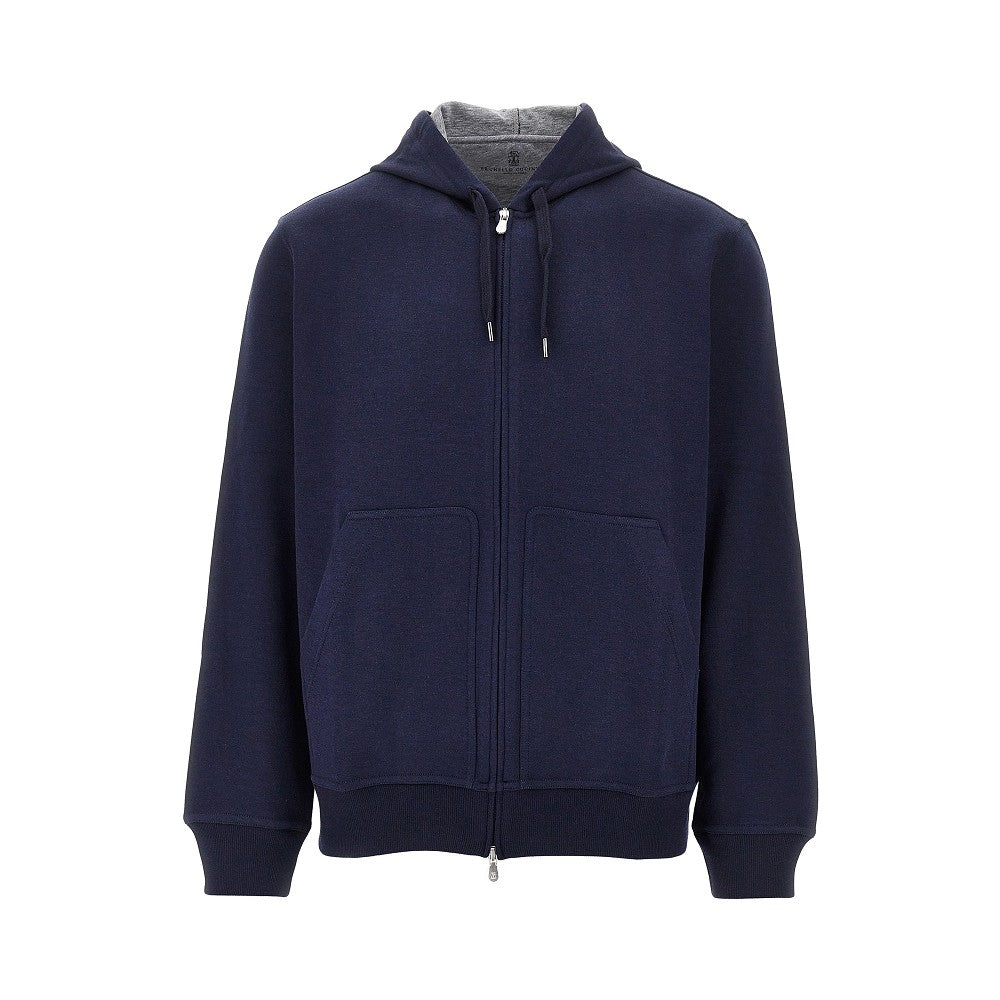 BRUNELLO CUCINELLI Double jersey full-zip hoodie