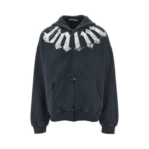 Palm Angels Logo print Loose Fit full-zip hoodie