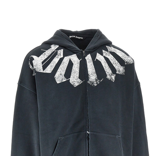 Palm Angels Logo print Loose Fit full-zip hoodie