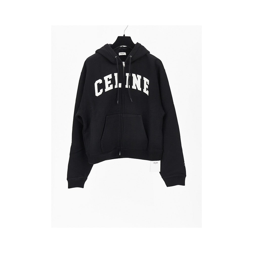 Celine Full-zip hoodie with logo print