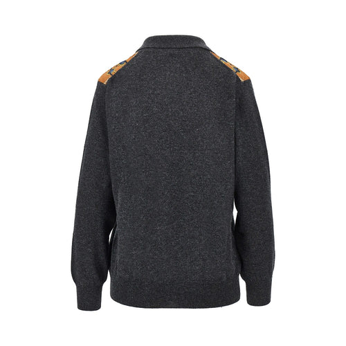 Etro Wool sweater with printed silk intarsia