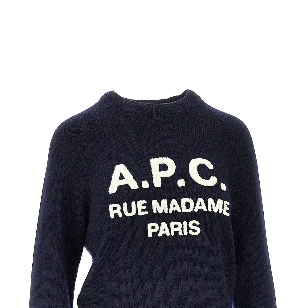 A.P.C. Terry-stitch logo wool sweater