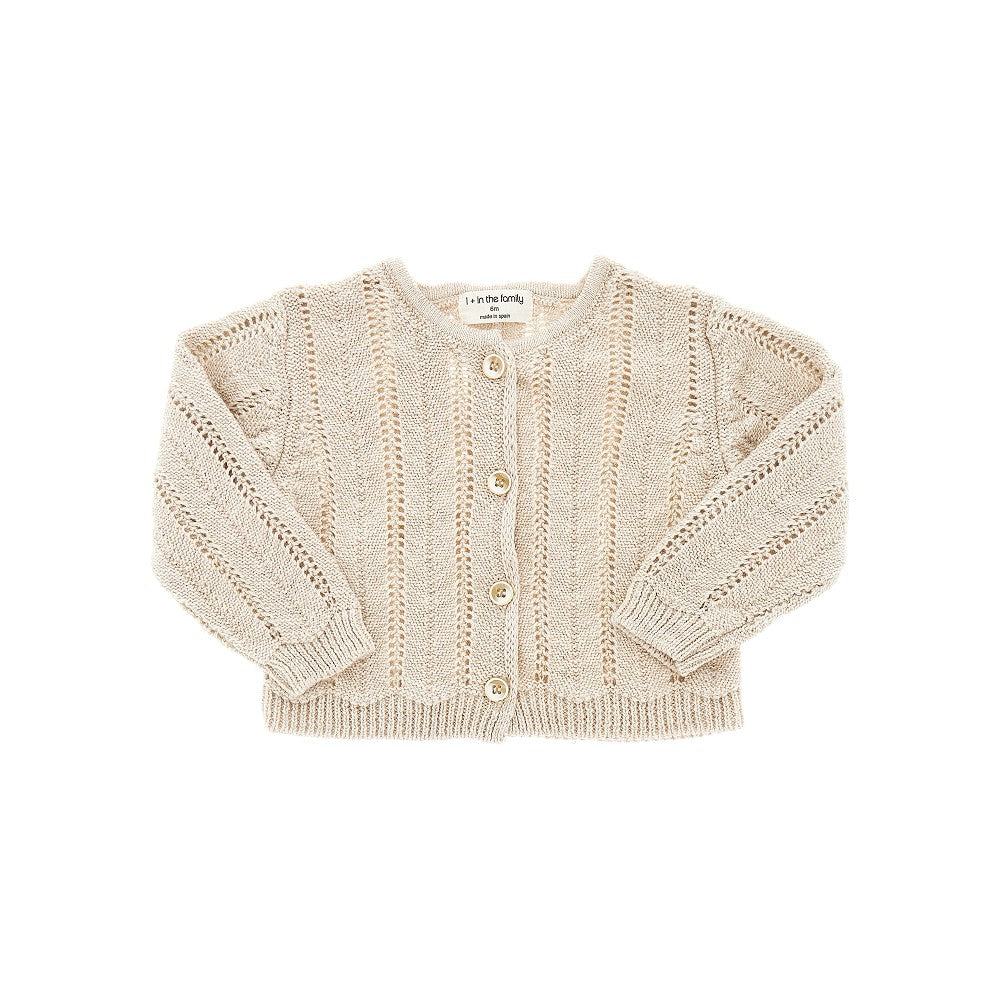 1 + in the Family Openworked cotton and linen cardigan