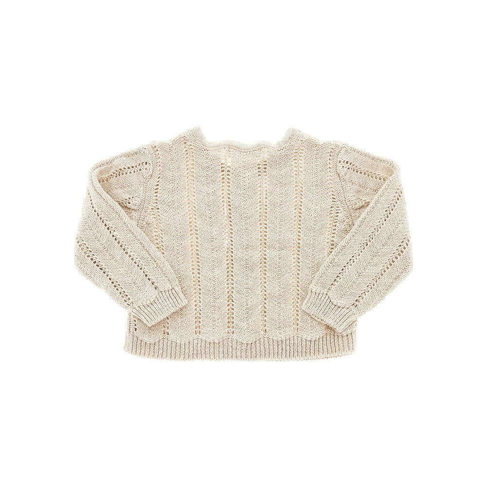 1 + in the Family Openworked cotton and linen cardigan