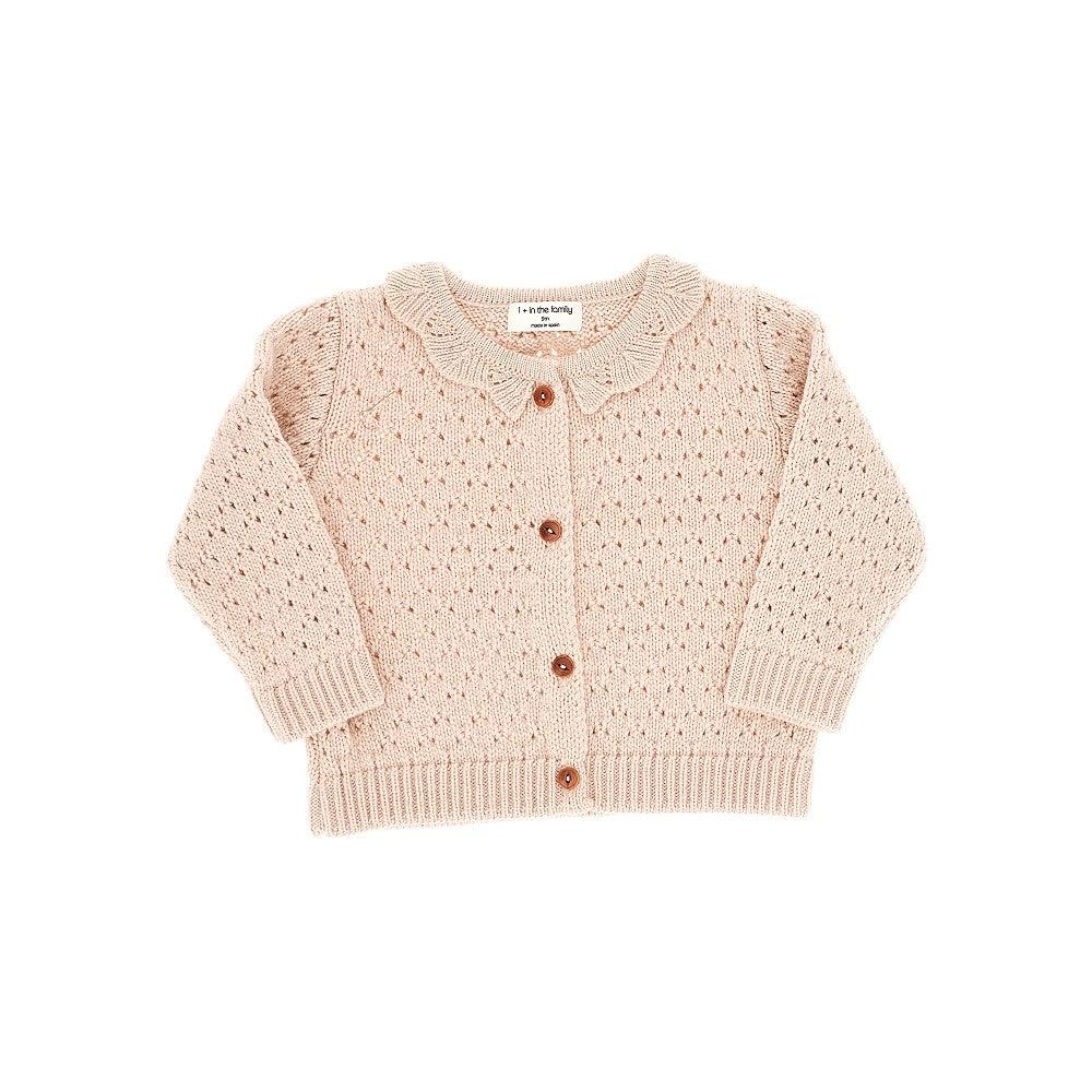 1 + in the Family Openworked wool-blend cardigan